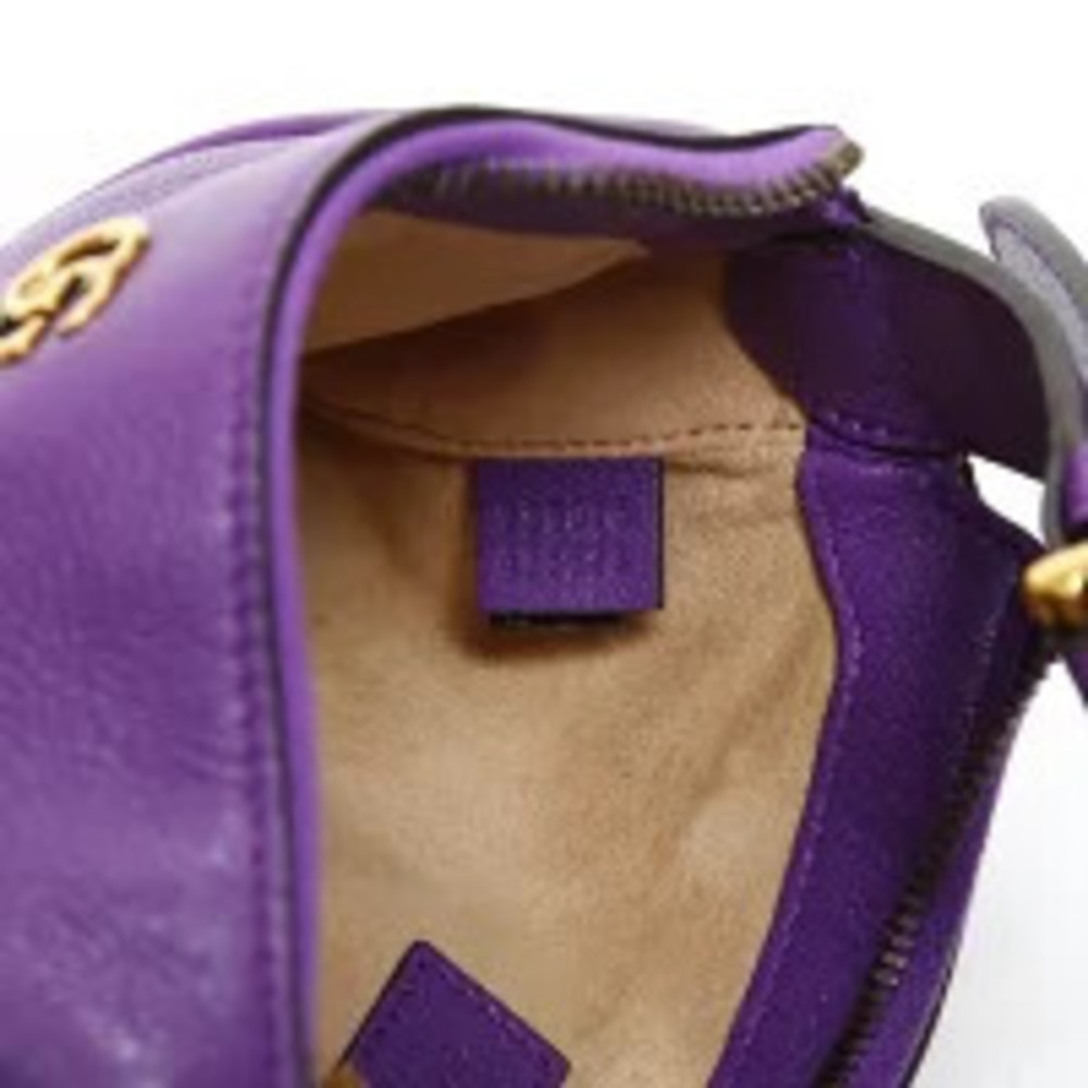 Gucci Hobo Aphrodite Leather Shoulder Bag Purple - Picture 12 of 13